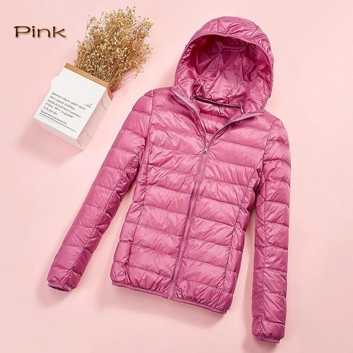 Womens Packable Ultralight Duck Down Jacket Puffer Parka Hooded Coats PLUS SIZE - Picture 18 of 26