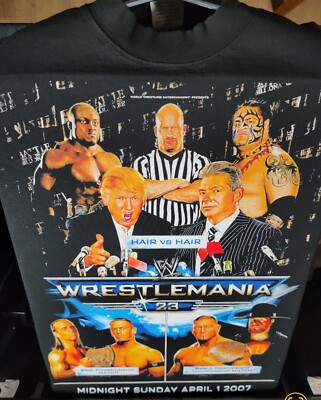 WRESTLEMANIA 23 MCMAHON VS. TRUMP SHAKA HEAVYWEIGHT GARMET DYED T SHIRT ''MODERN''
