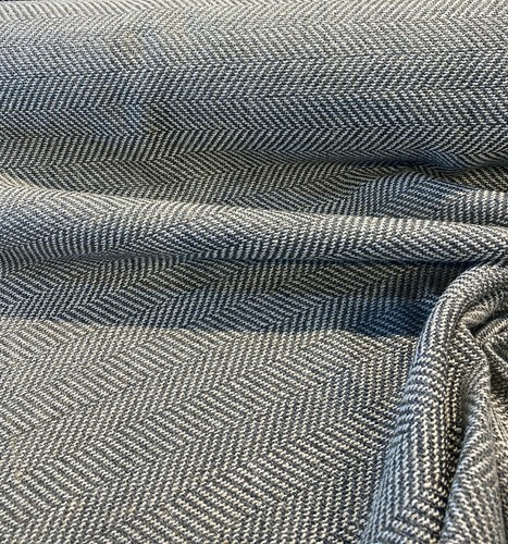 Native Herringbone Gray Slate Backed Chenille Upholstery Fabric by the yard - Picture 2 of 8