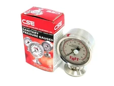 NEW CSE 3S-GB-2I-GF-BT-SS SANITARY PRESSURE GAUGE 3-1/2" 3SGB2IGFBTSS