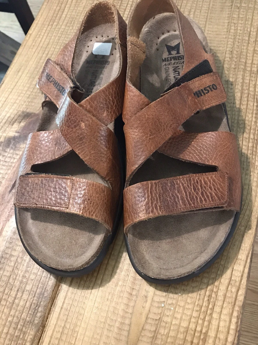 Mephisto Mens Sandals Brown Air Relax Shock Absorber 47 US 13 Leather