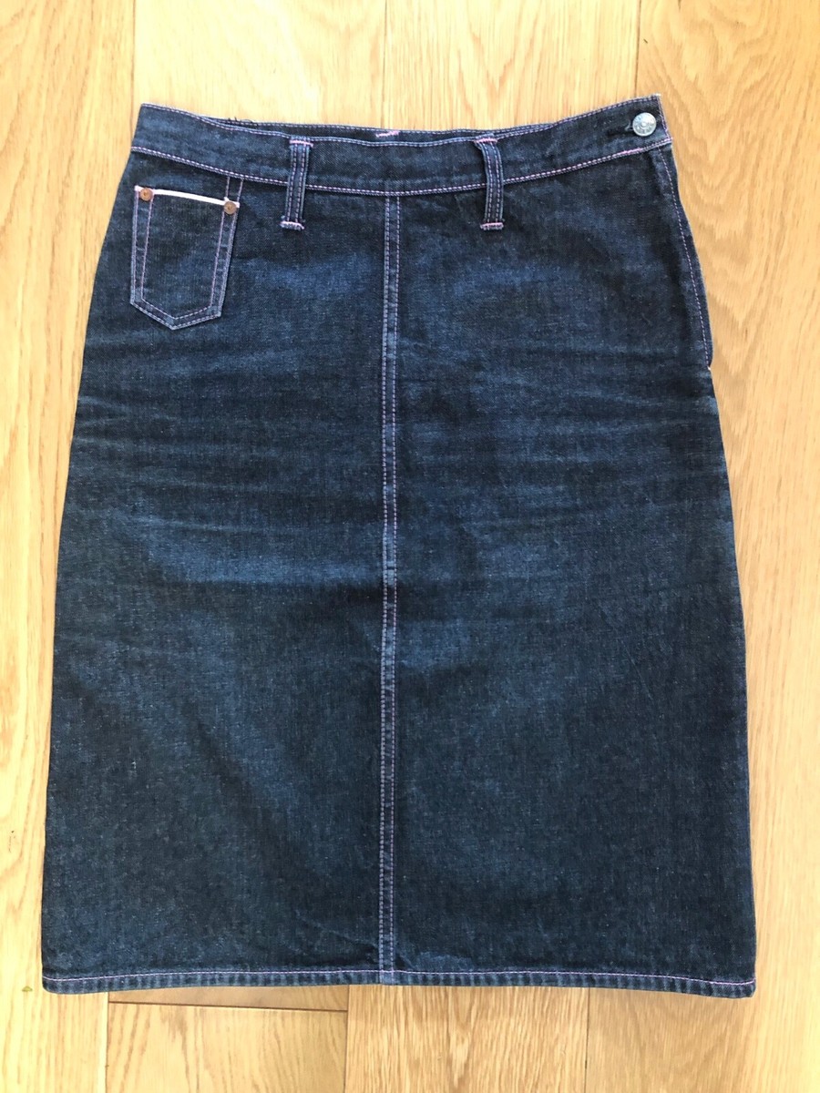 Rare Evisu denim skirt women's size L | eBay