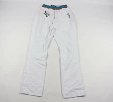 Vtg 90s Champion 38 NBA Authentic Detroit Pistons On Court Pants White 96-97