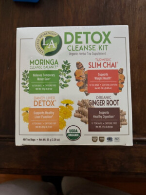 Lifestyle Detox Cleanse Kit Organic Tea 40 Bags Moringa TURMER Ginger, slim chai