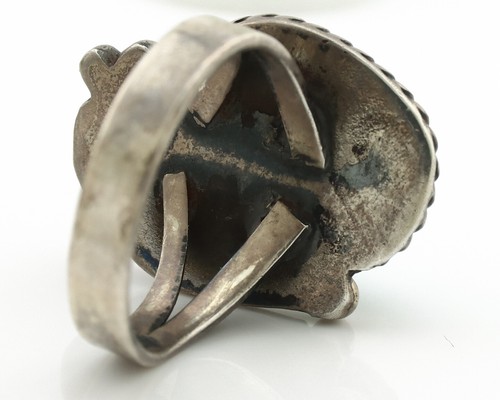 Navajo Ring .925 Silber blau Türkis Indianer Künstler um 1980 - Bild 7 von 10