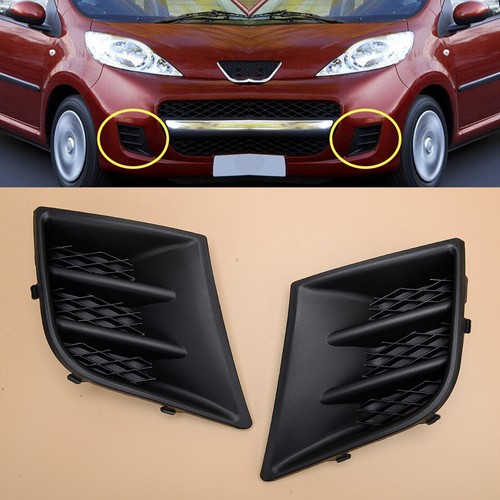 New Front 1pair Bumper Fog Light Lamp Grille Cover Fit For Peugeot 107