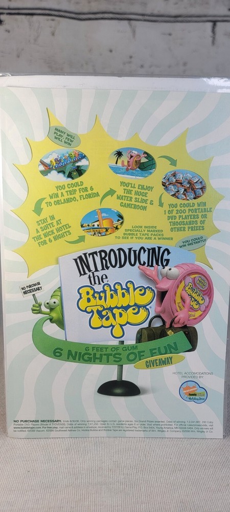 2006 BUBBLE TAPE HUBBA BUBBA Vintage Print Ad/Poster Official Promo Art!