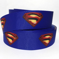 GROSGRAIN RIBBON 5/8", 7/8",1.5", 3" Hero Superman Printed