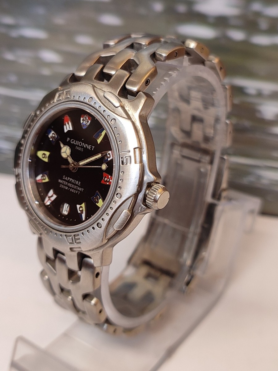 PGUIONNET PARIS QUARTZ BLACK DIAL FG-100 PARIS MEN