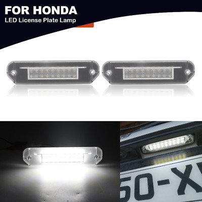 2PCS For Honda Accord 1990-1993 White LED License Plate Light DX Coupe Sedan LX