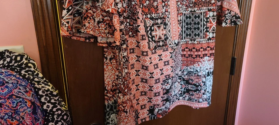 Плюс размер Haani пейсли оборки рукава шикарное платье размер 1 X - Изображение 3 из 4