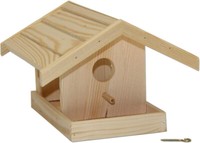 Vogelhaus Zum Individuellen Bemalen Naturbelassen HäUschen Vogel Futter Haus Neu
