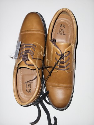 george men's branford casual dress oxfords George Shoes 13 Mens Black Branford Casual Dress Oxfords Comfort Footbed Lace-Up