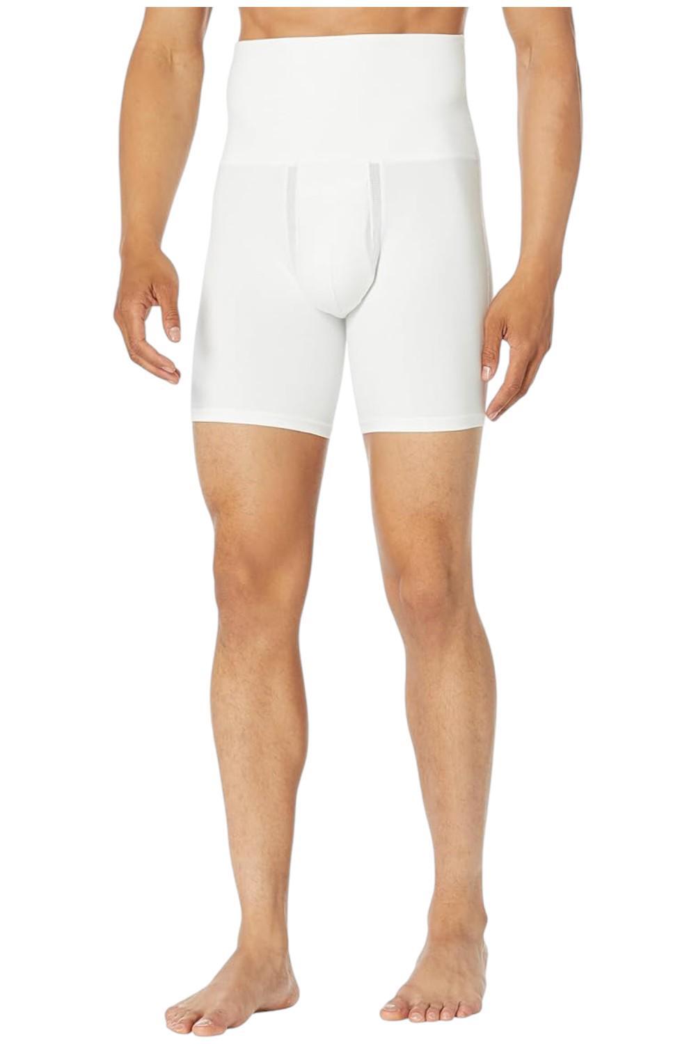 Трусы-боксеры Spanx Мужские формирующие из хлопка, короткие, ярко-белые, Новые