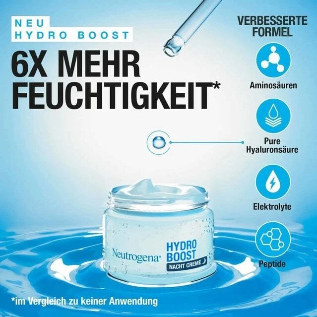 Ñeutrogena aqua boost Nacht Creme für ein staffendes Gesicht - Bild 2 von 4