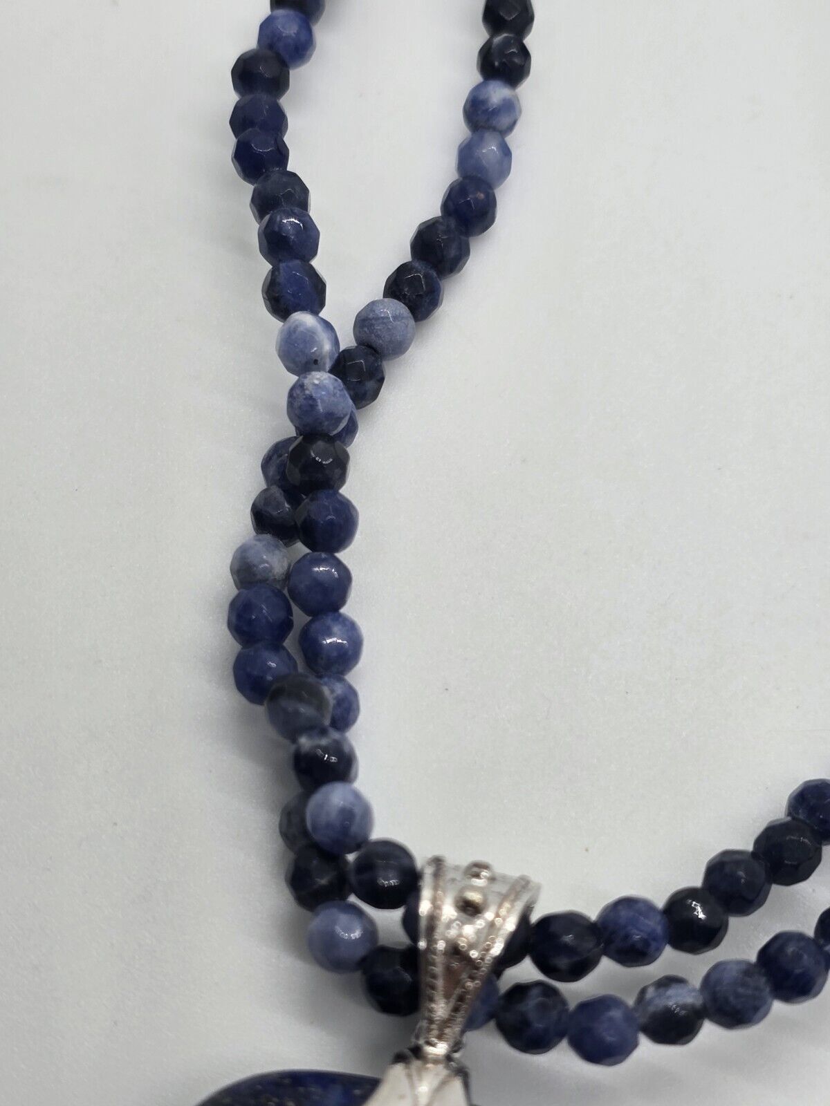 Sterling Silver LUC Lapis Lazuli Beaded Statement… - image 4