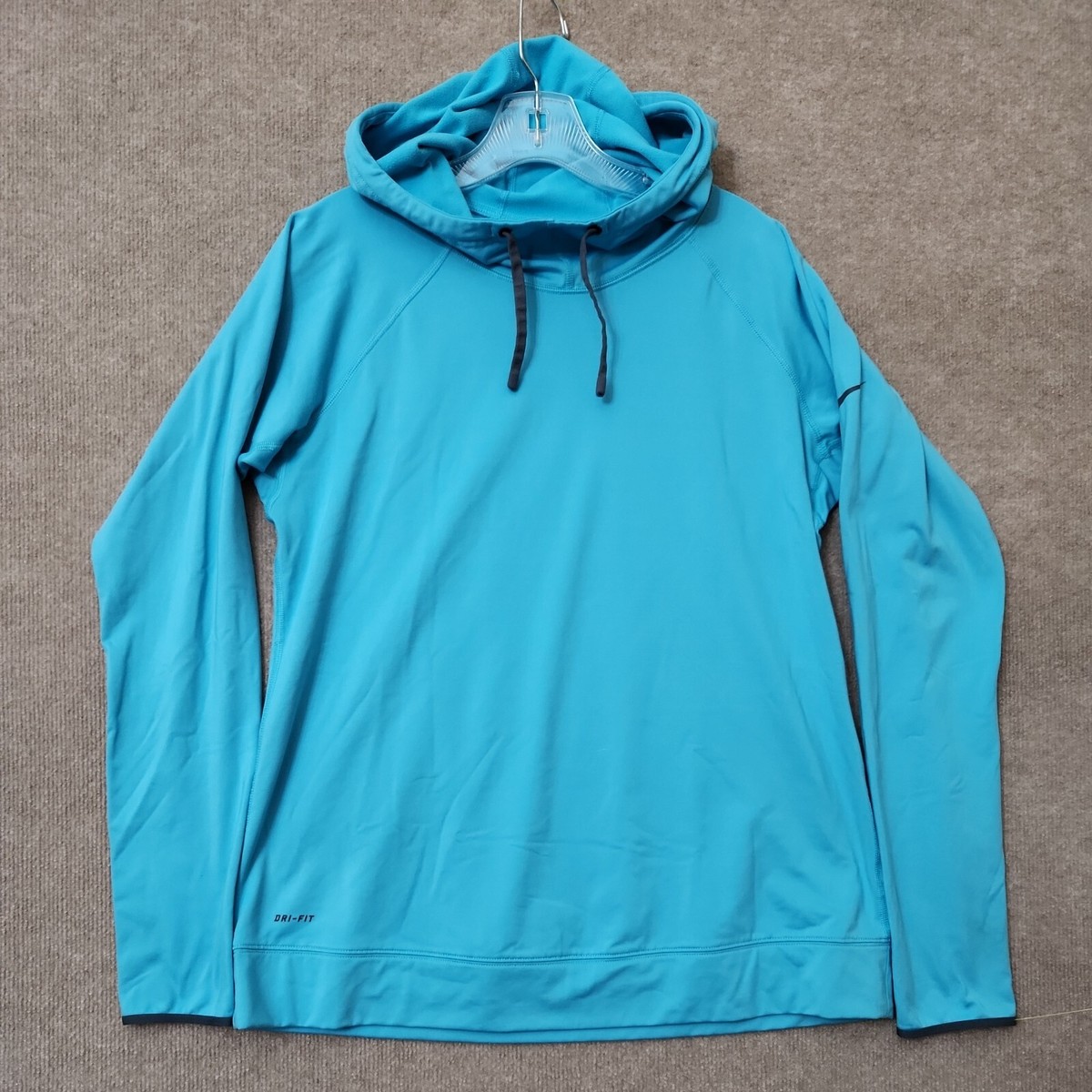 Nike Pro Hyperwarm Limitless Pullover Hoodie Womens XL Teal Blue Long Sleeve