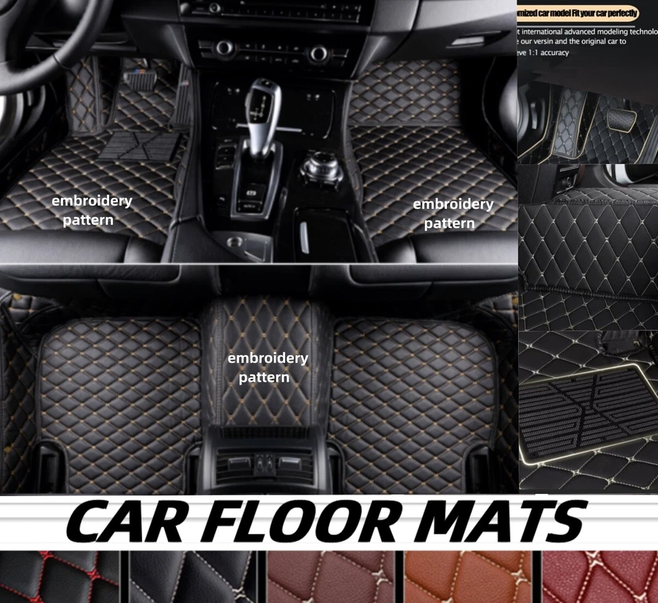 For Pontiac Car Floor Mats Waterproof Custom All Weather PU Leather Luxury Liner - Imagem 4 de 4