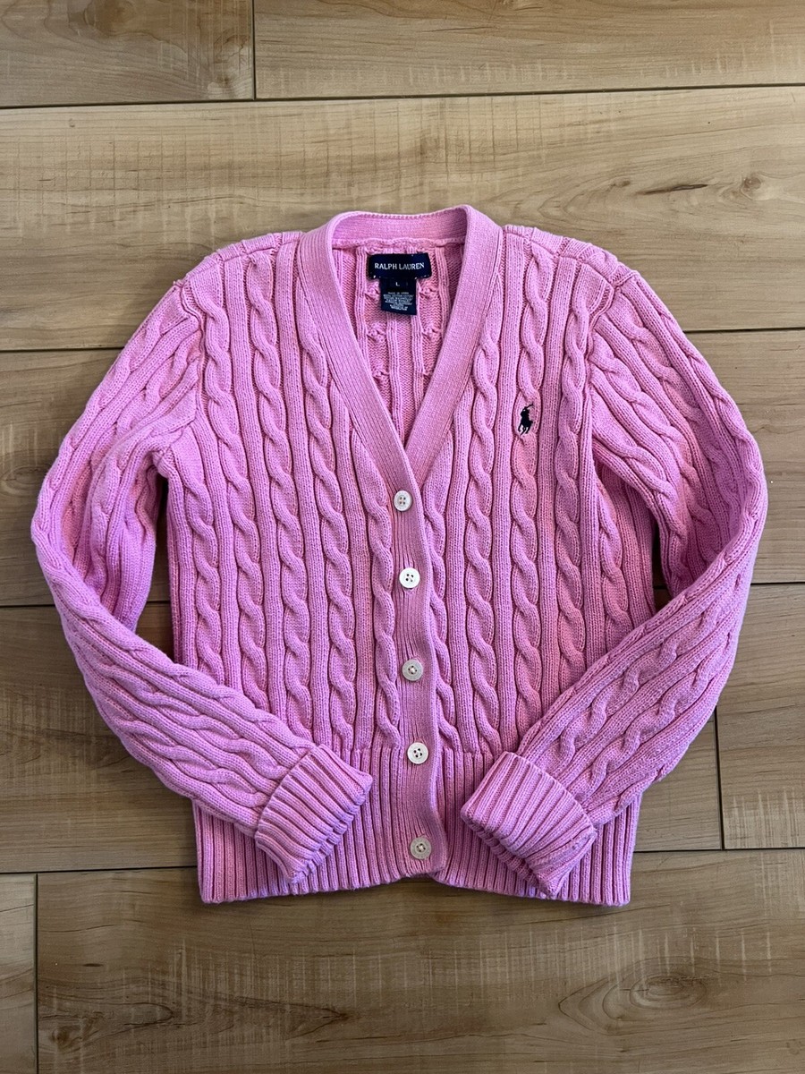 売れ筋商品|||ラルフローレン ニット&セーター アウター レディース Women's Cable-Knit Cotton Crewneck Sweater Carmel Pink Cable-knit cotton sweater in pink - Polo Ralph Lauren