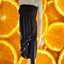 Black Sleeveless Dress with White Details