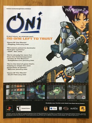 Oni PS2 Playstation 2 2000 Vintage Poster Ad Advert Print Art Rockstar Games