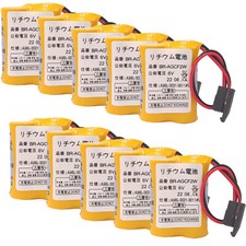 10 Pcs BR-AGCF2W 6V PLC Battery For Fanuc System A98L-0031-0011 with Black Plug