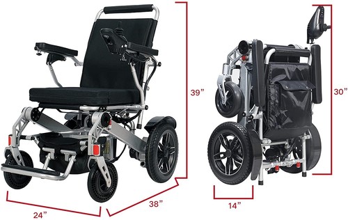 Portable Collapsible Folding Lightweight Electric Wheelchair Power Wheelchair - Picture 11 of 12