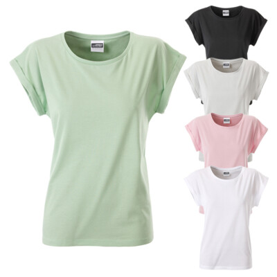 James & Nicholson T-Shirt, Bio-Baumwolle, XS-XXL, schwarz,grün,grau,pink,weiß