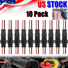 10 Pack Automotive Electrical 2 Pin Way Wire Connectors Waterproof  for Car Boat