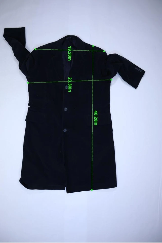 Abrigo largo de algodón con botones delanteros manga larga azul marino Hackett 44R Foto 4 de 4