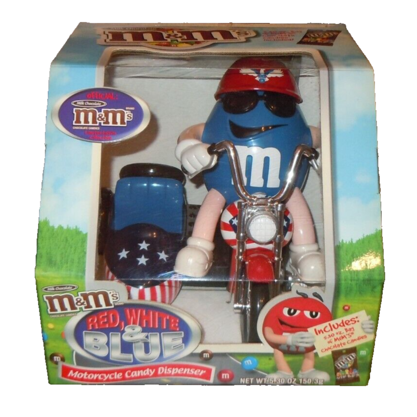 M&M's フリーダムライダー フィギュア M&M's Red White & Blue Freedom Rider Motor Cycle Candy Dispenser w