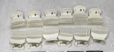Lot 12 Vintage White Hair Roller Curler Clips 2