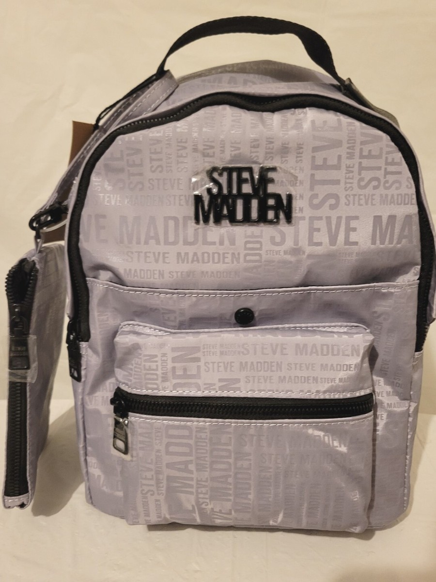 Steve Madden All Over Logo Print Backpack W Wristlet 