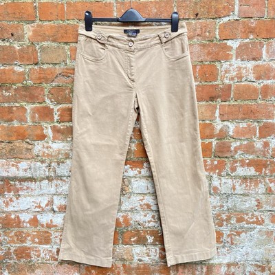 Weekend Max Mara Jeans Damen UK 14 Wide Leg Fit Stretch Side Cinch Beige