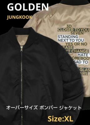 BTS Jungkook Golden Official Oversized Bomber Jacket XL Size no