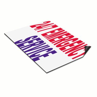 Car Magnet Set of 2 24 7 Emergency Service Red Blue Auto Car Repair Shop