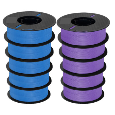 10KG 3D Printer Filament PLA 1.75 mm FDM Bundles 10 Spools 1KG Blue Purple Mix