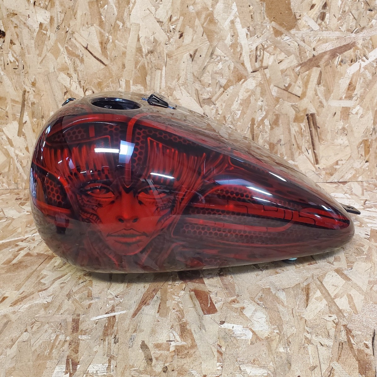 Harley Softail FXST Crimson Red Giger Custom Paint Zombies and
