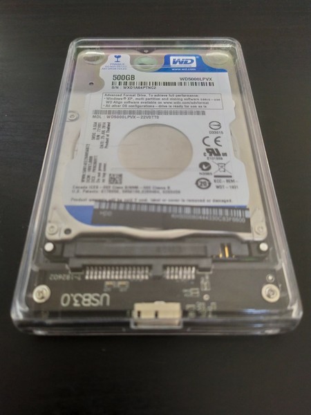 Disco duro externo 500GB HDD WD5000LPVX USB 3.0 WesternDigital Trasparente