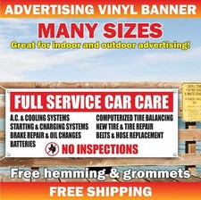 FULL SERVICE CAR CARE Advertising Banner Vinyl Mesh Sign Auto Repair Mechanic