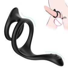 Reusable Penis Sleeve Scrotum Ball Stretcher Ring Enhancer Male Extender Delay
