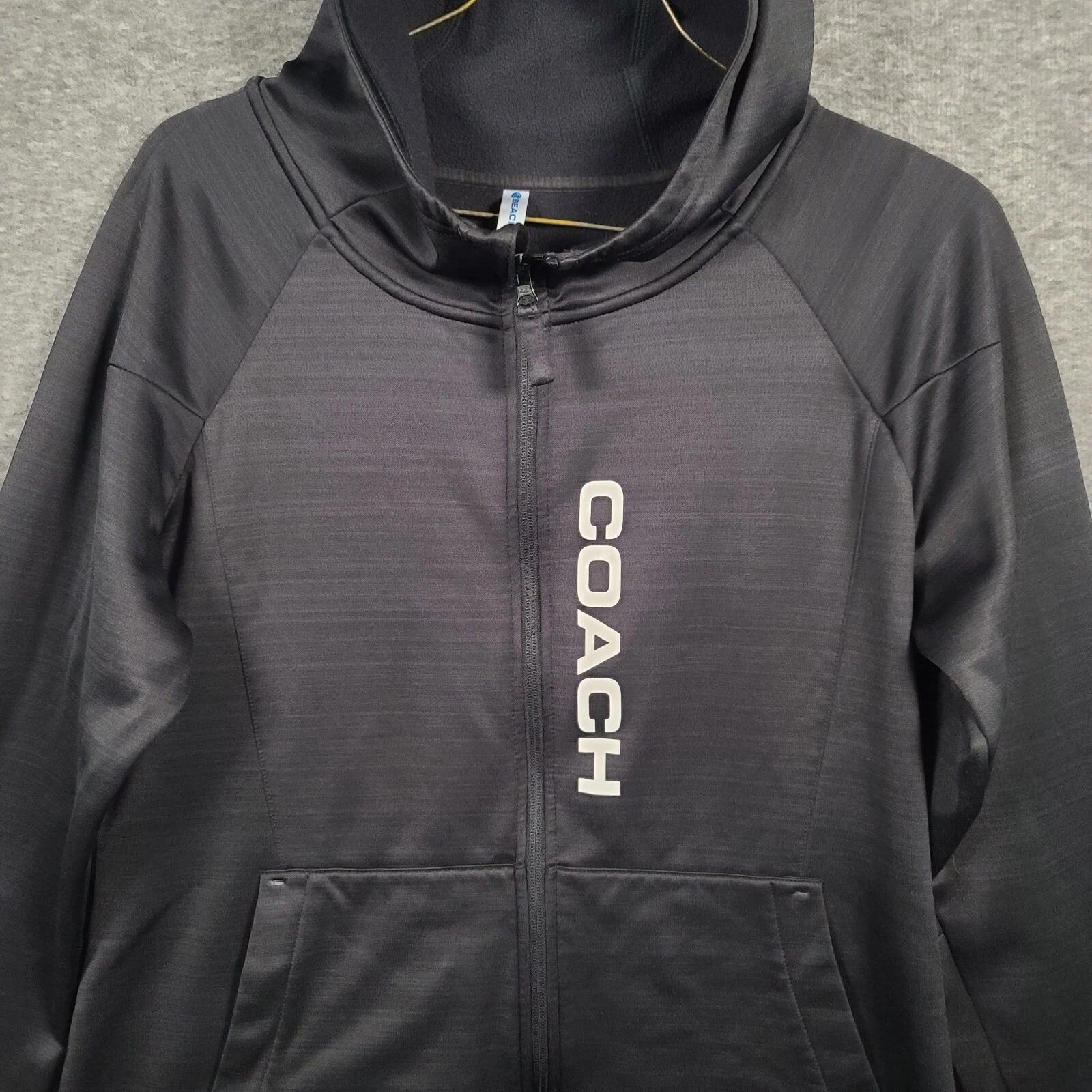 Felpa con cappuccio atletica Beachbody Coach donna grande nera cerniera intera