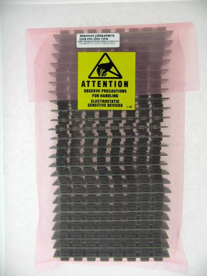 LOT OF 100 32MB FPM NON-PARITY 60NS SIMM 72-PIN 5V 8X32 - Image 2 of 2