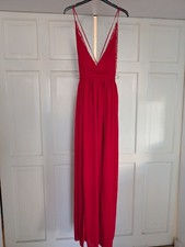 House of CB red dress with front splits and back straps size XS