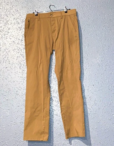 Weatherproof Vintage Men's Stretch Canvas Chino Pants Brown 34 x 32 Regular Fit - product listing photo