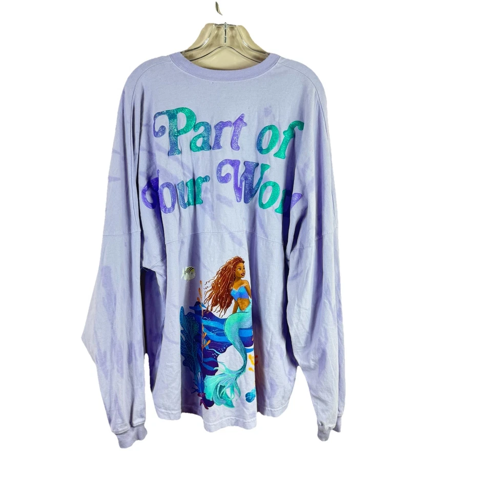 DISNEY Mujer Talla XXL Morado Claro La Sirenita Manga Larga Spirit Jersey Foto 2 de 4