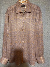 Stefano Ricci Tailored Made Multicoloured 100 Silk Contrast Collar Dress Shirt