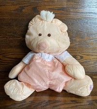 Vintage 1986 Fisher Price PUFFALUMP Peach Bear Cub 8006 Outfit Parachute Nylon