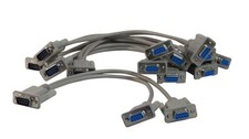 5 Pack 1FT DB9 9 Pin Serial Port Y Cable 1 Male To 2 Female RS232 Splitter