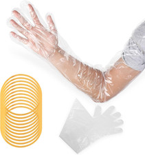 50 Pcs Disposable Dressing Gutting Gloves 35 Inch Shoulder Length Field Dressing